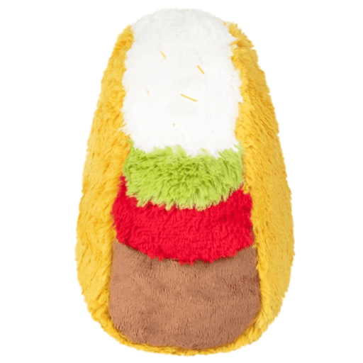 Side view of Squishable Comfort Food Taco showing colourful fillings