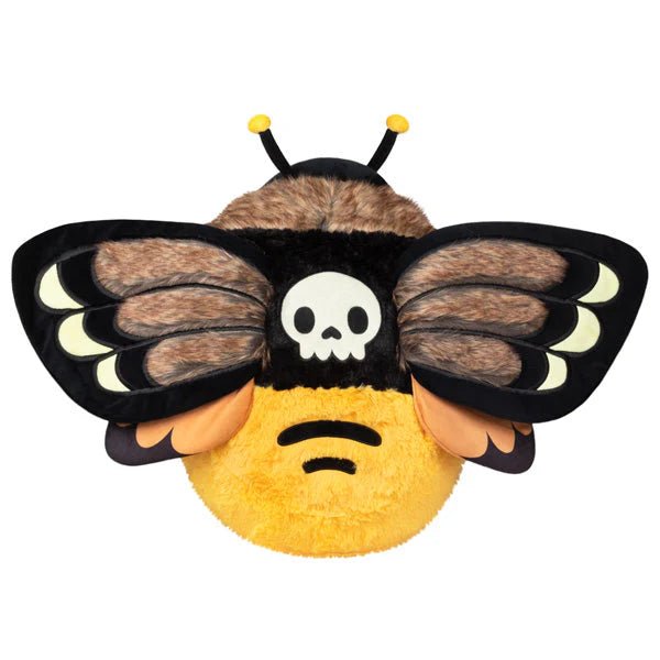 Back view of Squishable Death’s-Head Hawkmoth 15-inch plush showing wings with skull emblem.