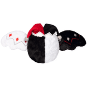 Mini Squishable Jester Mothman plush rear view with wings open