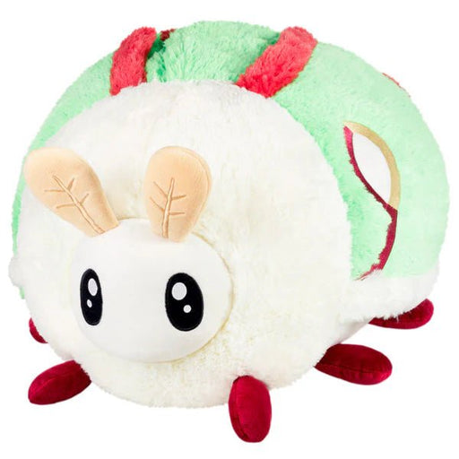 Front view of Squishable Luna Moth 15-inch plush in mint and white with red feet.