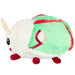 Side profile of Luna Moth plush highlighting embroidered wing motif and antennae.