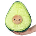 Front view of Mini Squishable Avocado plushie with smiley pit and soft green texture

