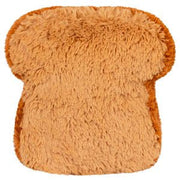 Back view of plush toast toy showing soft brown bread texture

