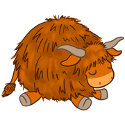 Original designer illustration of the Squishable Mini Highland Cow