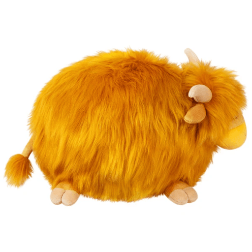 Side view of the Squishable Mini Highland Cow plush toy