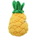 Side view of Mini Comfort Food Pineapple plush toy with green leafy top

