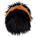 Back view highlighting fluffy black fur with bright orange stripe on the Mini Woolly Caterpillar plush