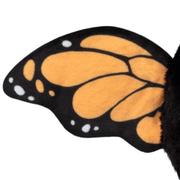 Orange and black monarch-inspired wing detail on Squishable Monarch Mothman