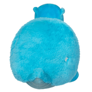 Back view of Squishable Party Snacker Blue T-Rex plush toy showing fluffy blue fabric