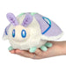 Squishable Party Snacker Lilac Luna Moth plush with lilac wings, mint trim and blue eyes, held in hand