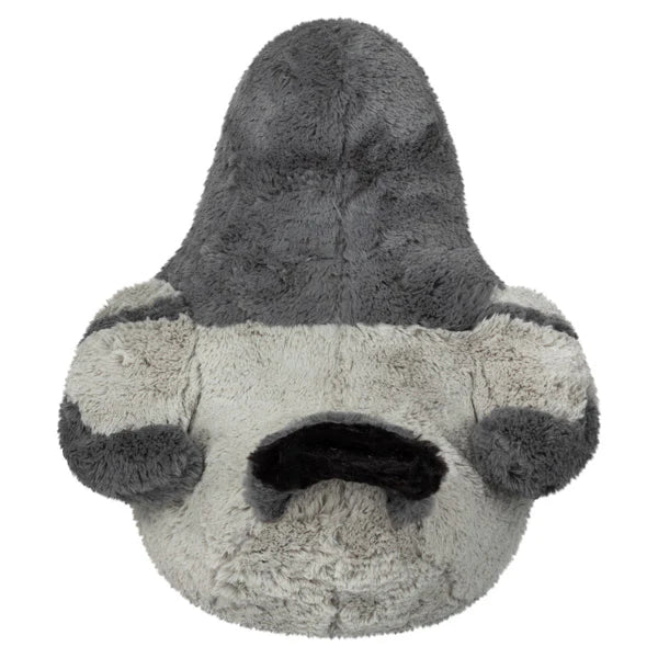 Back view of the Squishable Pigeon plush showing soft grey feathers and rounded body.