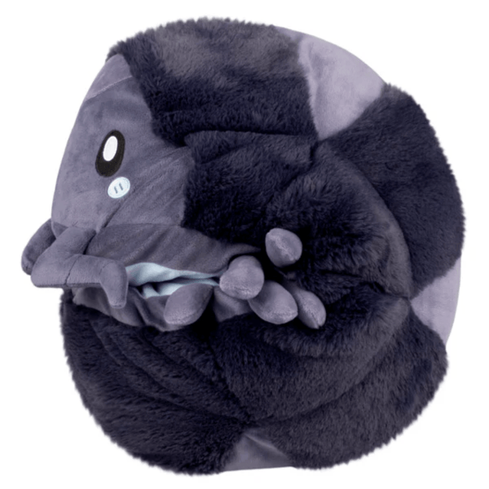 Squishable Pillbug Rollie Pollie plush curled into a ball shape with magnets
