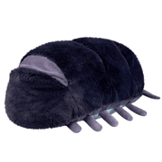Side view of Squishable Pillbug Rollie Pollie plush showing soft shell and legs