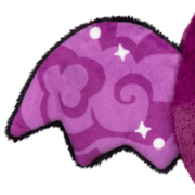 Purple patterned inner wing detail on Squishable Poison Mothman plush