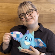 Squishable Alter Egos Quilted Mothman plush being held