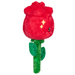 Side view of Squishable Red Rose plush toy showing red petals and leafy green stem.