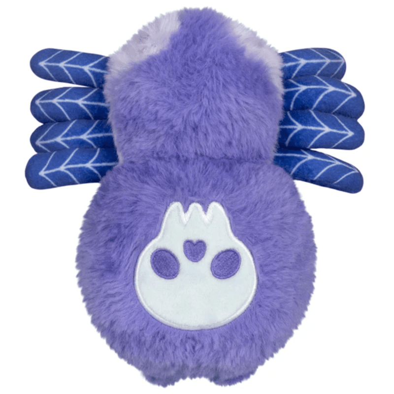 Top view of the Squishable Skull Spider plush showing its embroidered skull motif and eight legs