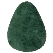 Back of the Squishable Snacker Avocado plushie with dark green fuzzy fur and a rounded shape.
