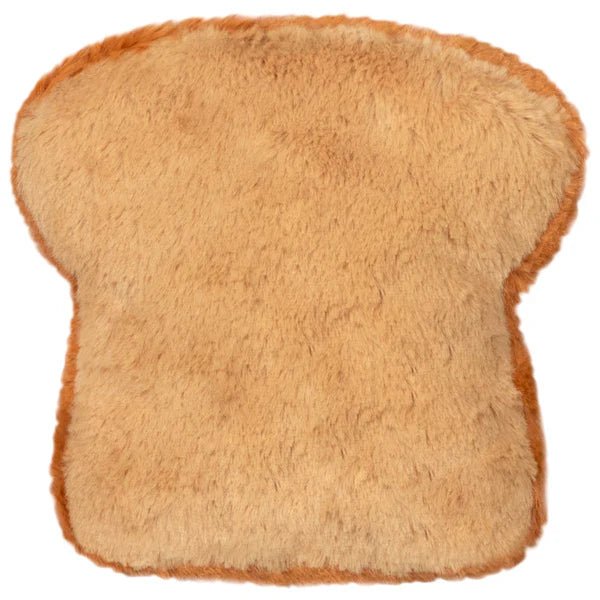 Back view of the Squishable Snacker Avocado Toast plushie with soft, fluffy brown toast texture.