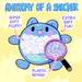 Illustration showing anatomy of a Snacker plush with super soft fluff, extra soft fur and plastic bean filling