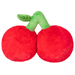 Back view of the Squishable Snacker Cherries plush toy showing both red cherries and green stem