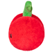 Side view of one cherry from the Squishable Snacker Cherries plush toy showing stem detail