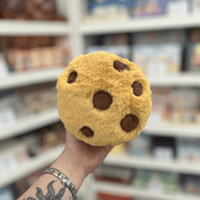 Squishable Snacker Cookie Ice Cream Sandwich plush toy held in hand, back view