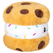Squishable Snacker Cookie Ice Cream Sandwich plush toy angled view showing sprinkles