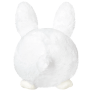 Back view of the Squishable Snacker Fluffy Bunny plush toy with round tail and white fur