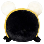 Back view of the Squishable Snacker Fuzzy Bumblebee plushie showing fuzzy black fur and white wings.