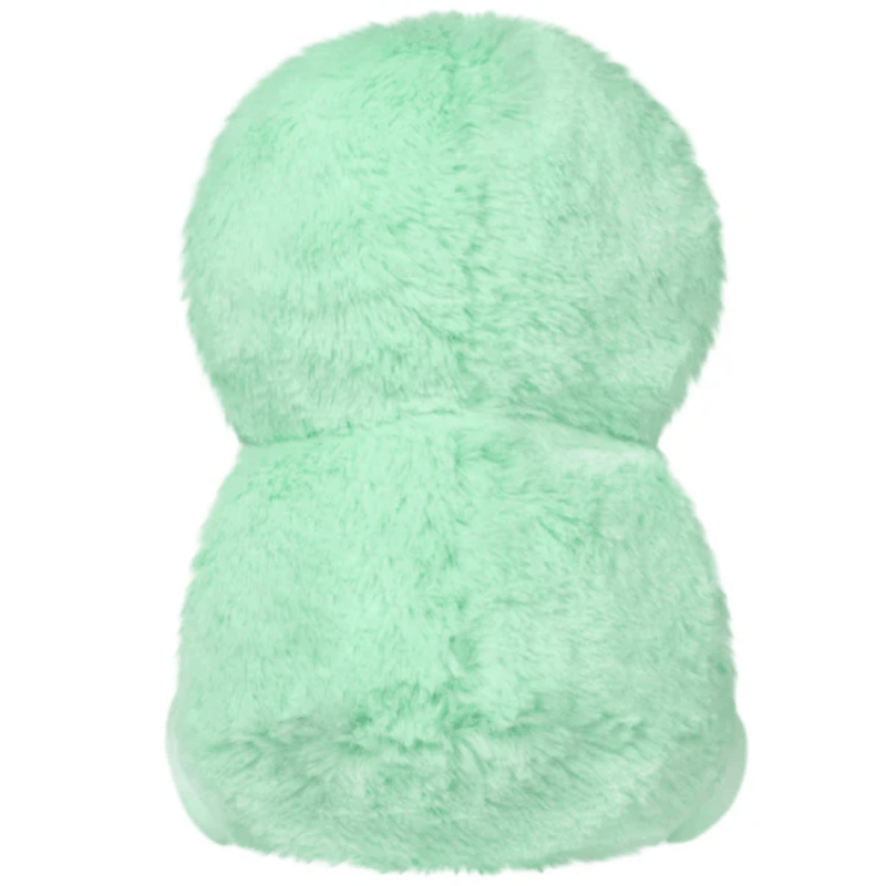 Back view of the Squishable Snacker Green Alien plush toy showing its soft mint-green body
