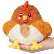 Squishable Snacker Hen plush toy front view with red face and yellow feet