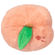 Squishable Snacker Peach plush rear view with green leaf