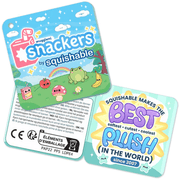 Squishable Snackers product tag for the Snacker Pigeon plush toy