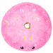 Top view of Squishable Snacker Pink Donut plush toy showing donut hole and sprinkle stitching