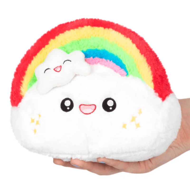 Squishable Snacker Rainbow plush toy front view held in a hand