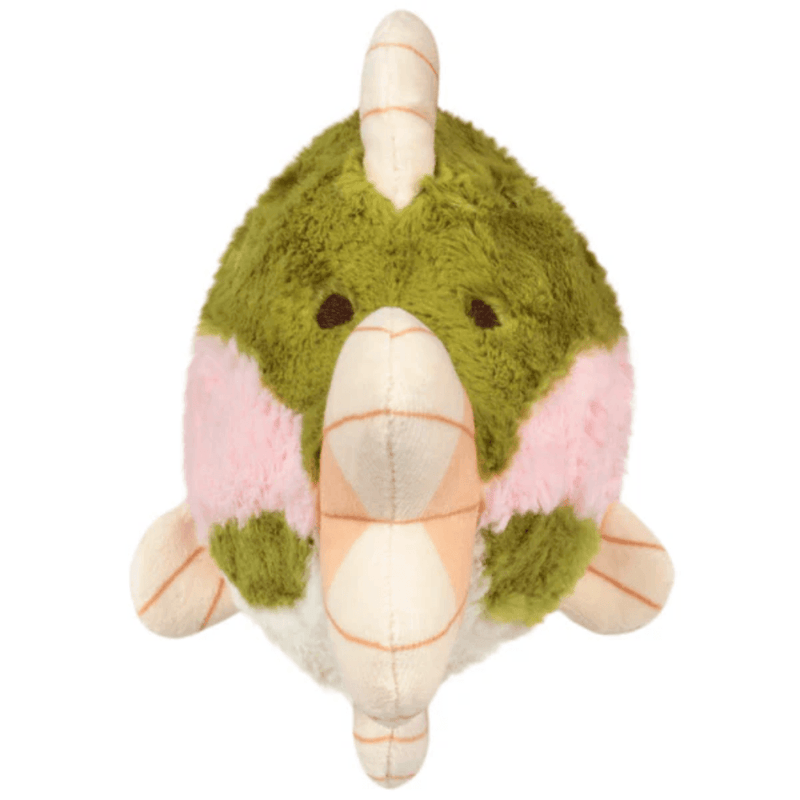 Back view of the Squishable Snacker Rainbow Trout plush toy showing tail and fin details