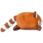 Side view of the Squishable Snacker Red Panda soft toy showing its long striped tail