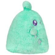 Side view of Squishable Teal Ghost plush showing its rounded body, fluffy tuft and little arms