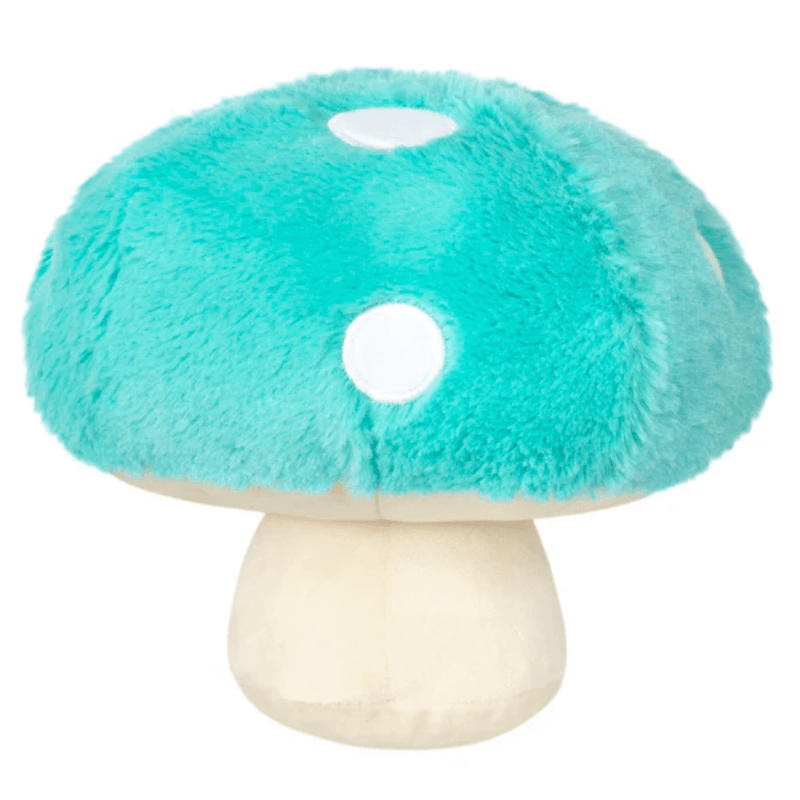 Squishable Snacker Turquoise Mushroom plush toy back view with turquoise cap