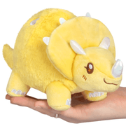 Squishable Snacker Yellow Triceratops plush with pearly horns and a padded frill