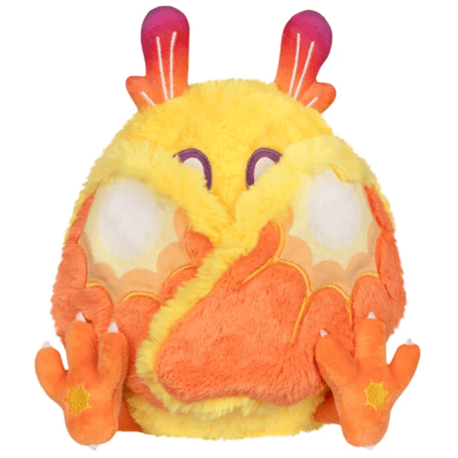 Mini Squishable Solar Mothman plush with wings folded