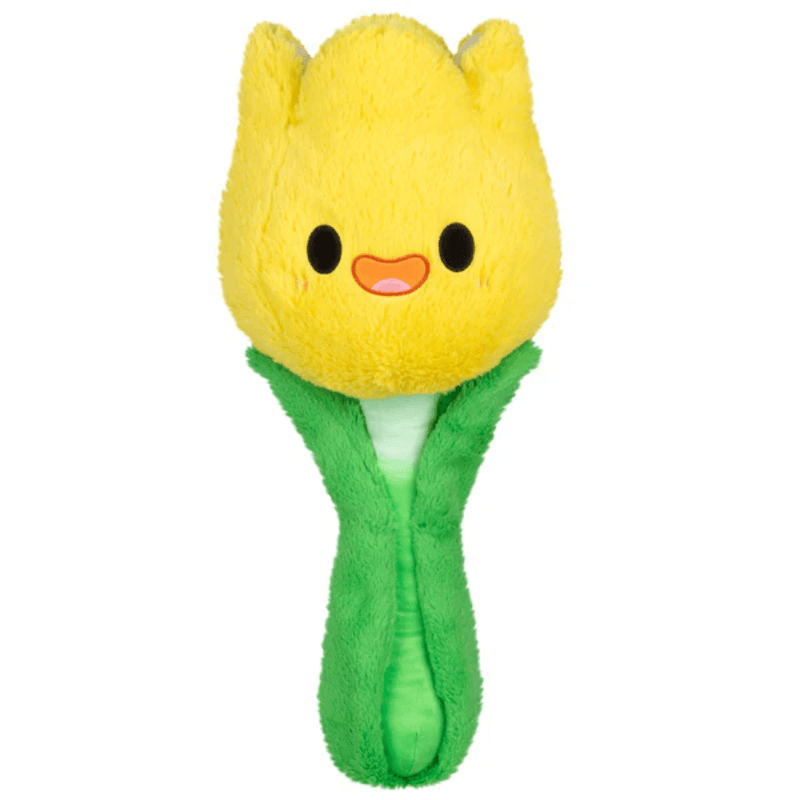Squishable Tulip plush toy front view showing yellow flower head and green stem