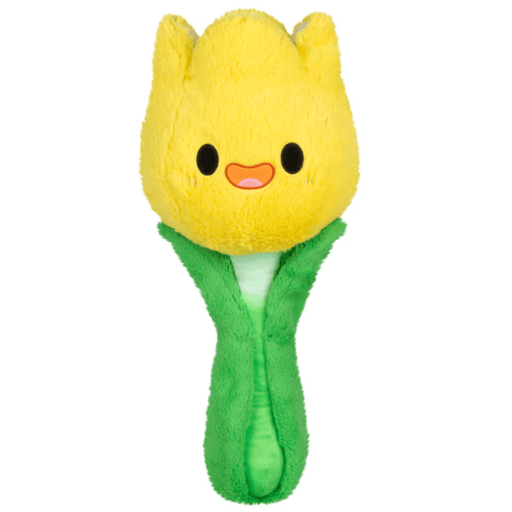 Squishable Tulip plush toy front view showing yellow flower head and green stem