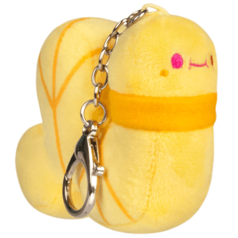 Lemon Drop yellow Squishable Worm micro plush keychain