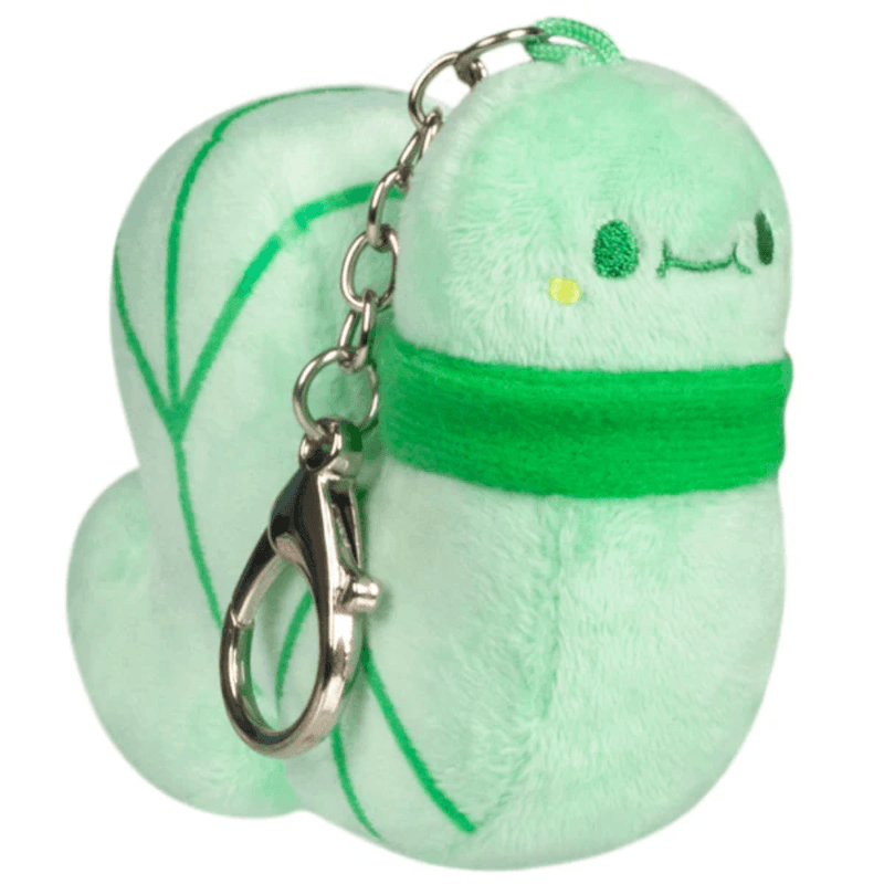 Sour Apple green Squishable Worm micro plush keychain
