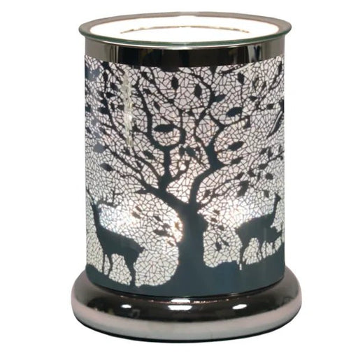 Stag & Tree Touch - Sensitive Wax Melt Burner – Chrome - Something Different Gift Shop