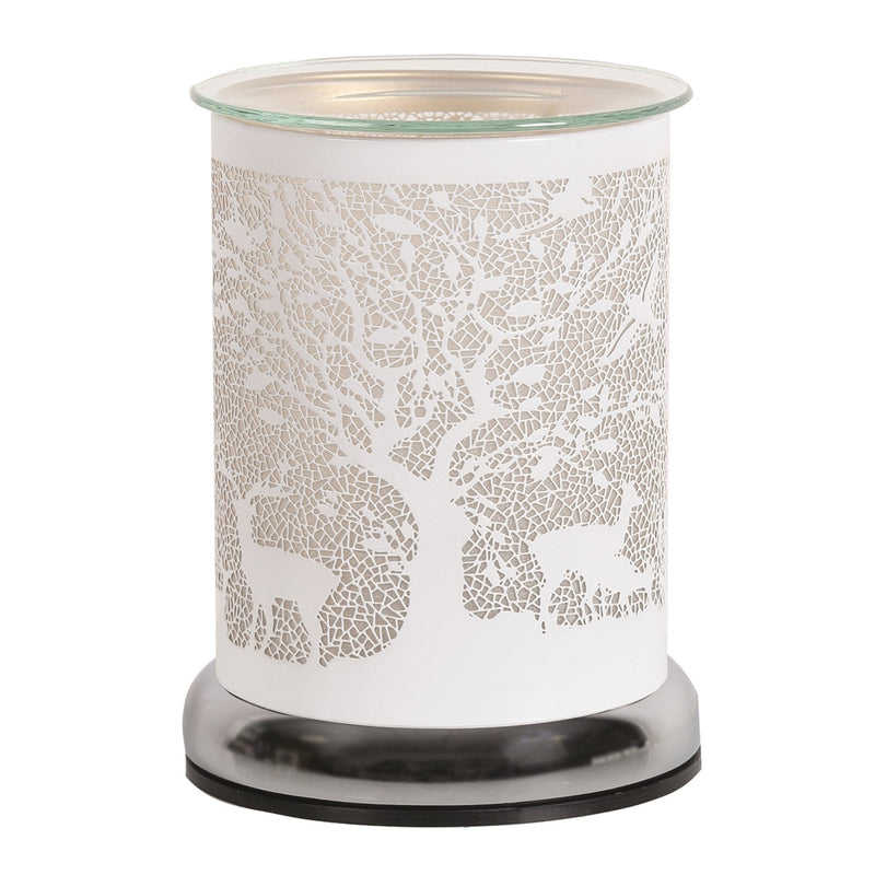 Stag Under Tree Electric Wax Melt Burner – White - Something Different Gift Shop