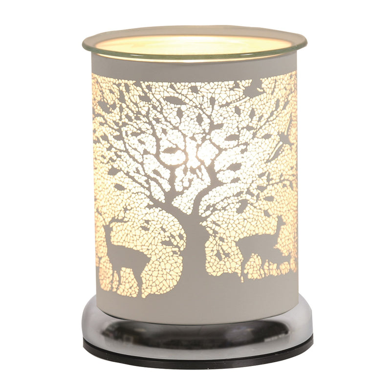 Stag Under Tree Electric Wax Melt Burner – White - Something Different Gift Shop