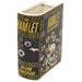 Back angle of Steel Mill Large Hamlet Book Vase showing skull cover artwork and book shape
